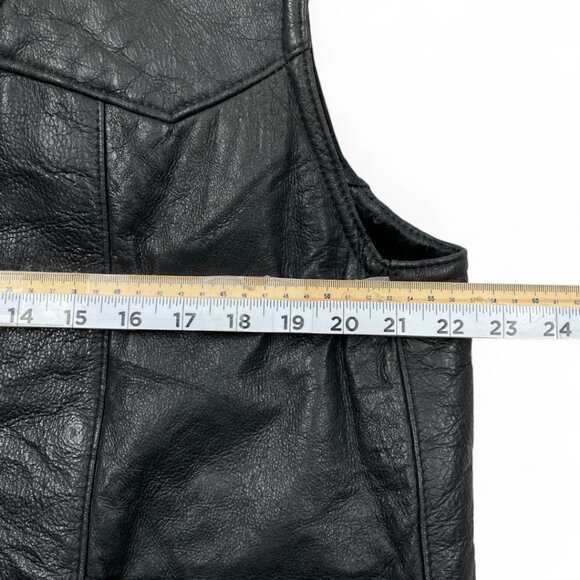 Black Shearling Sheepskin Leather Wool Biker Aviator Vest Jacket Men's 52 XL - Picture 5 of 7